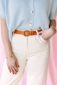 Cream High Rise Cuffed Jeans