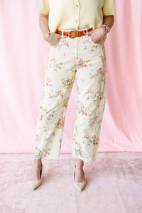 Floral Barrel Pants