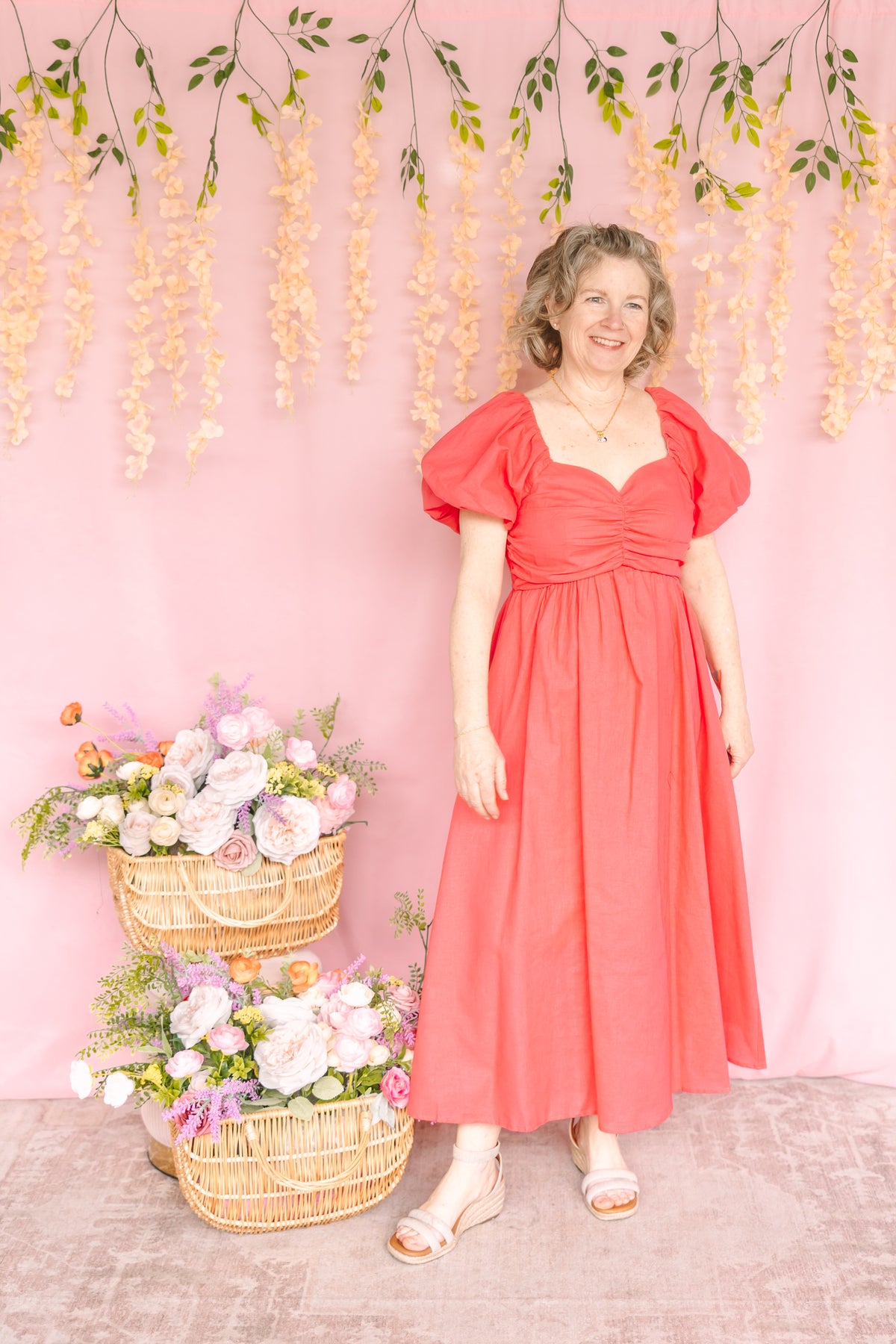 Coral Midi Dress