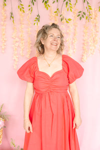 Coral Midi Dress