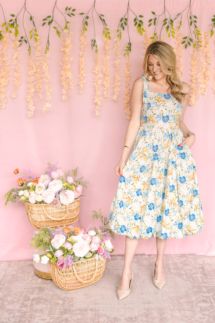 Floral Bubble Midi Dress