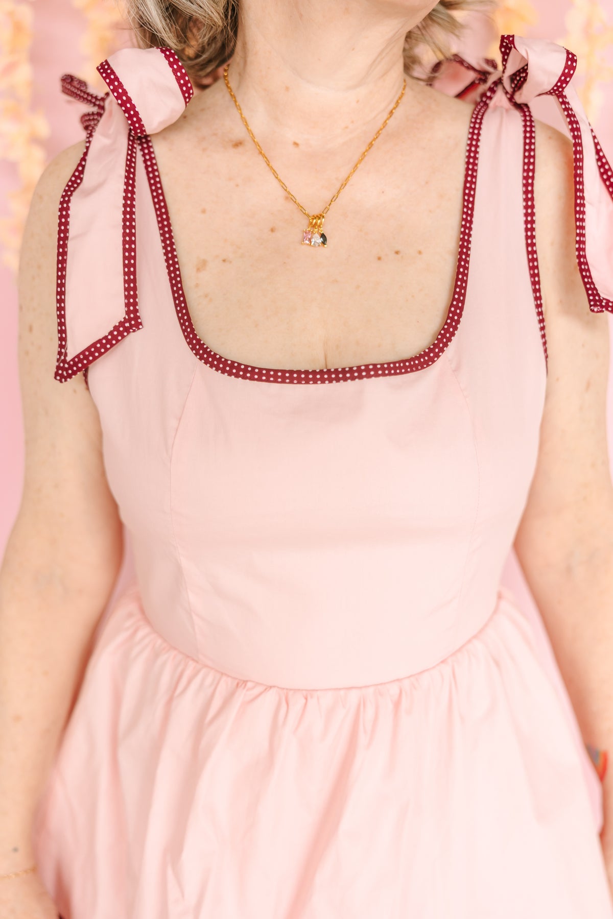 Pink Tiered Midi Dress