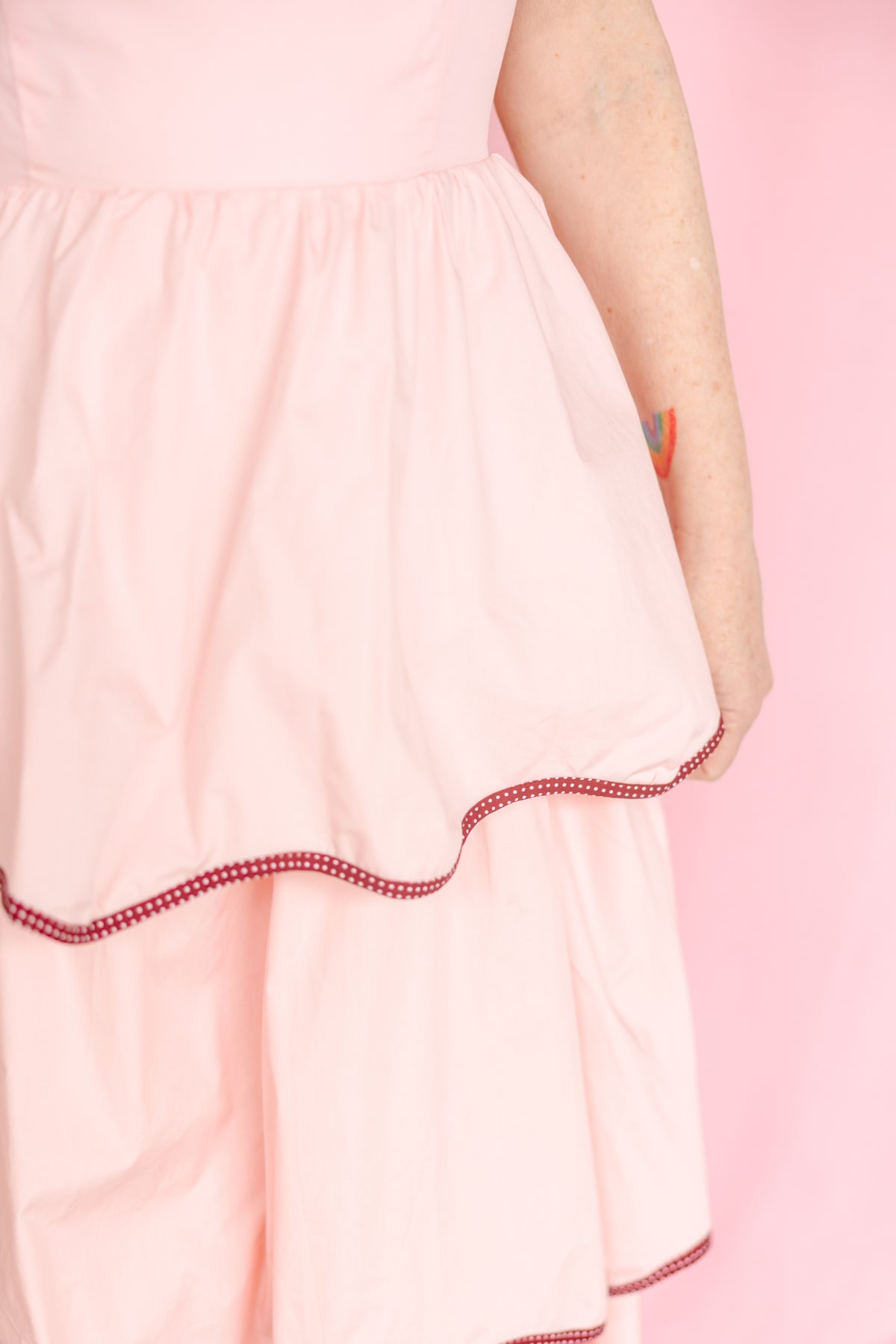 Pink Tiered Midi Dress