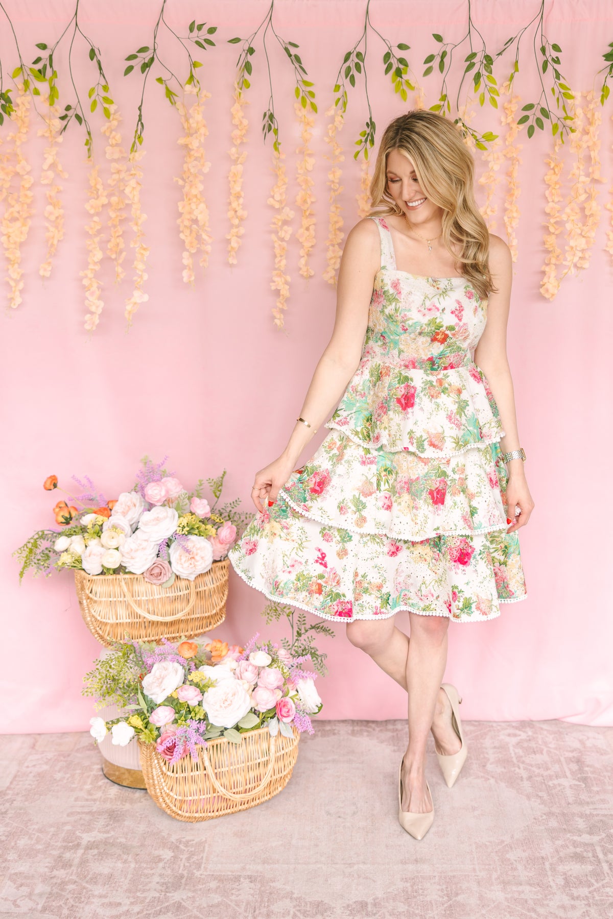 Floral Tiered Midi Dress
