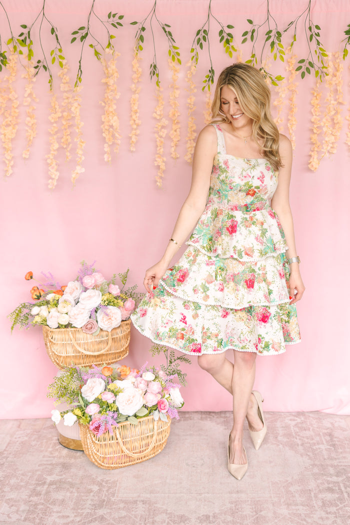 Floral Tiered Midi Dress