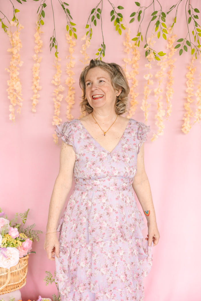 Lilac Floral Maxi Dress