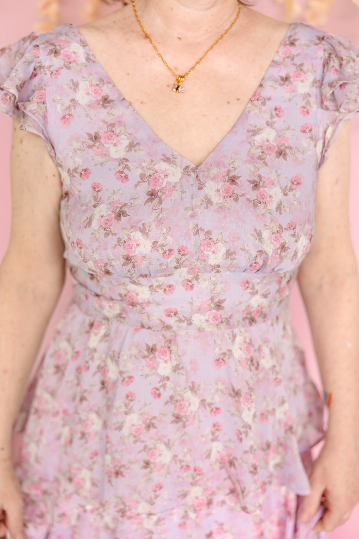 Lilac Floral Maxi Dress