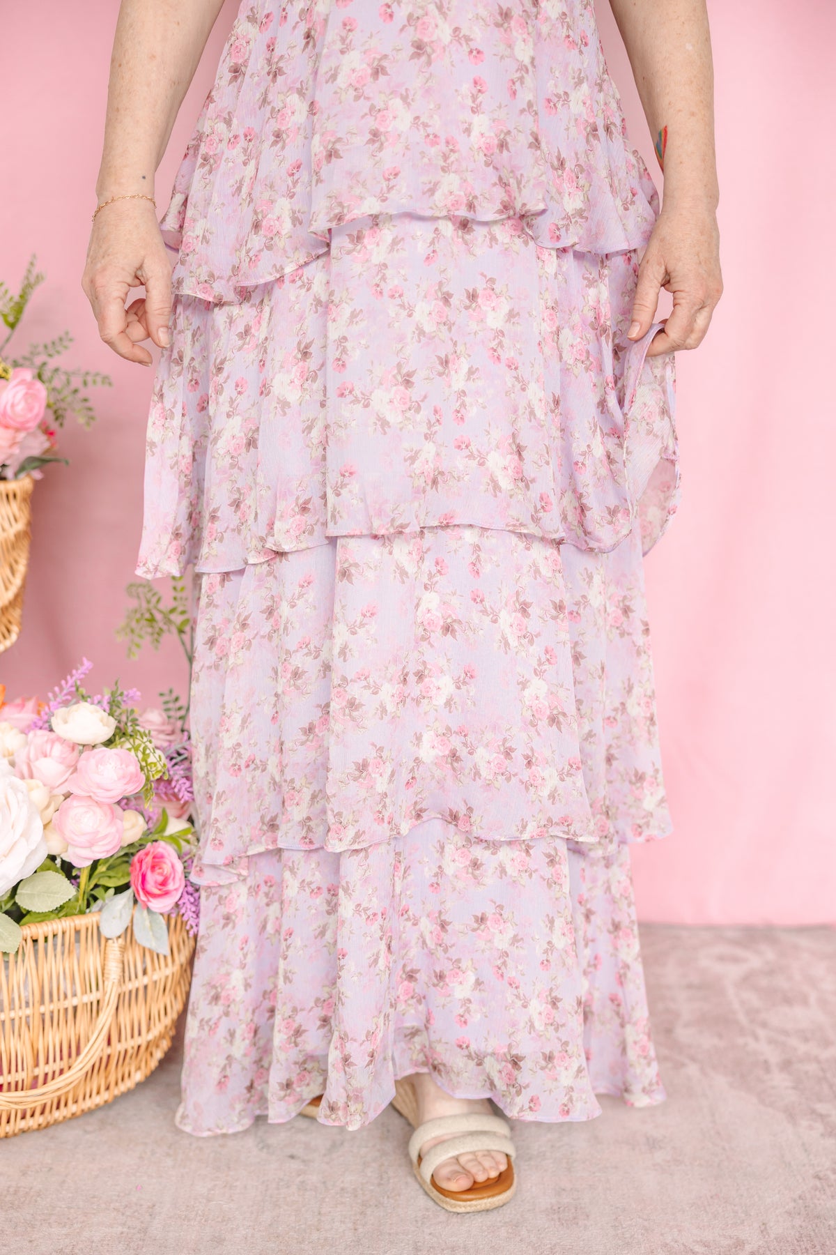 Lilac Floral Maxi Dress