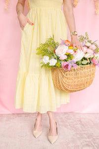 Yellow Eyelet Lace Maxi Dress