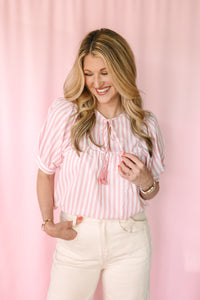 Pink Striped Blouse