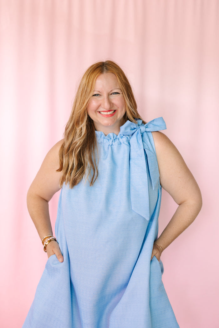 Blue Sleeveless Mini Dress