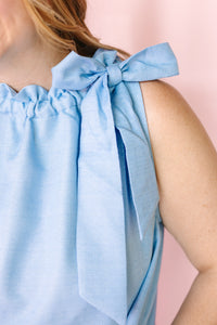 Blue Sleeveless Mini Dress