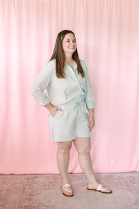 Green Striped Button Down