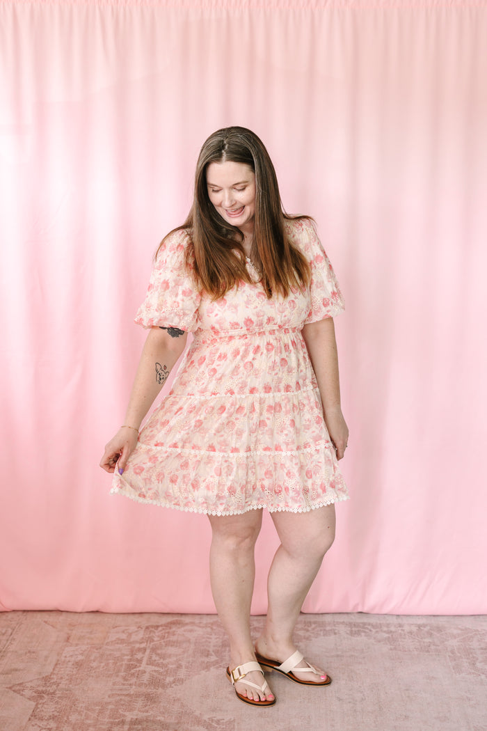 Pink Bell Flower Mini Dress