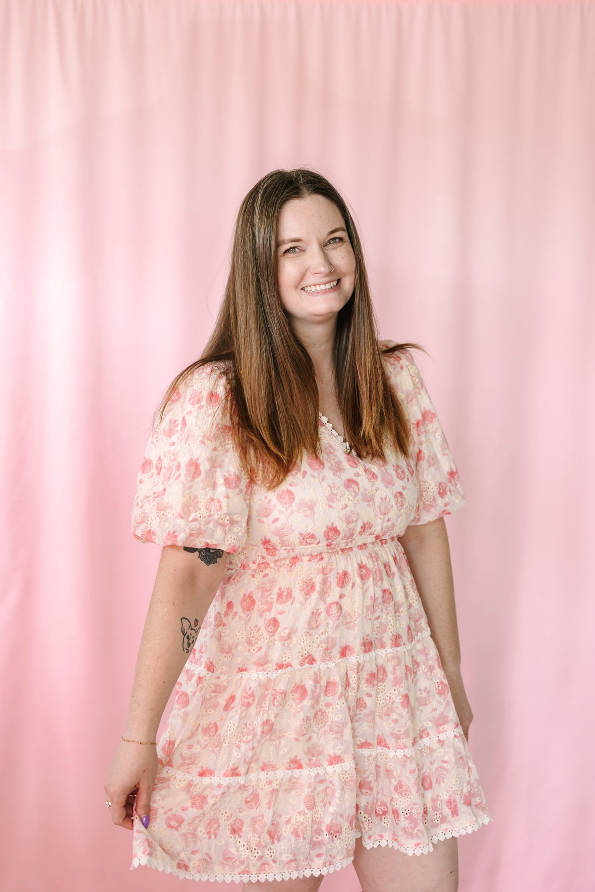 Pink Bell Flower Mini Dress