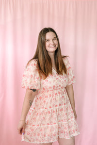 Pink Bell Flower Mini Dress