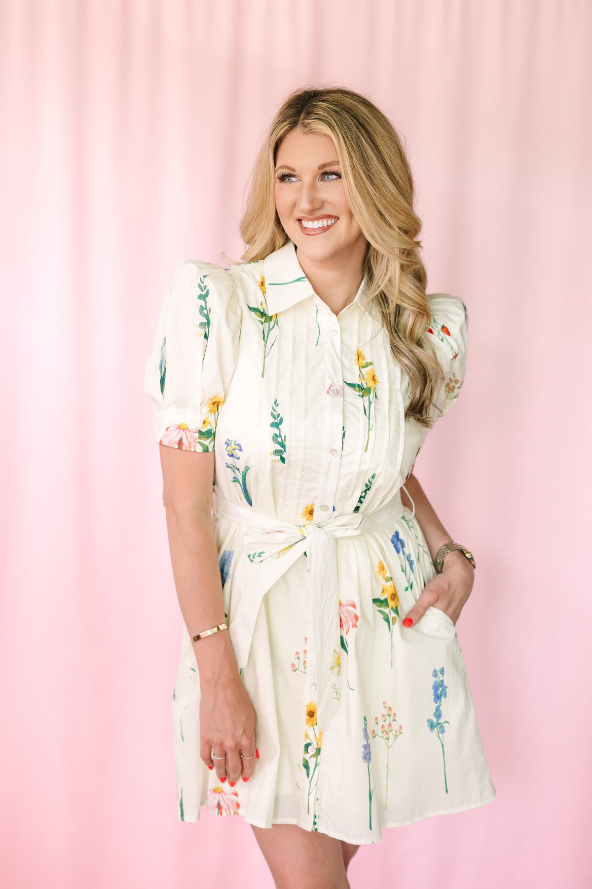 Floral Button-Down Mini Dress