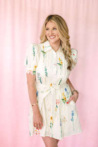 Floral Button-Down Mini Dress