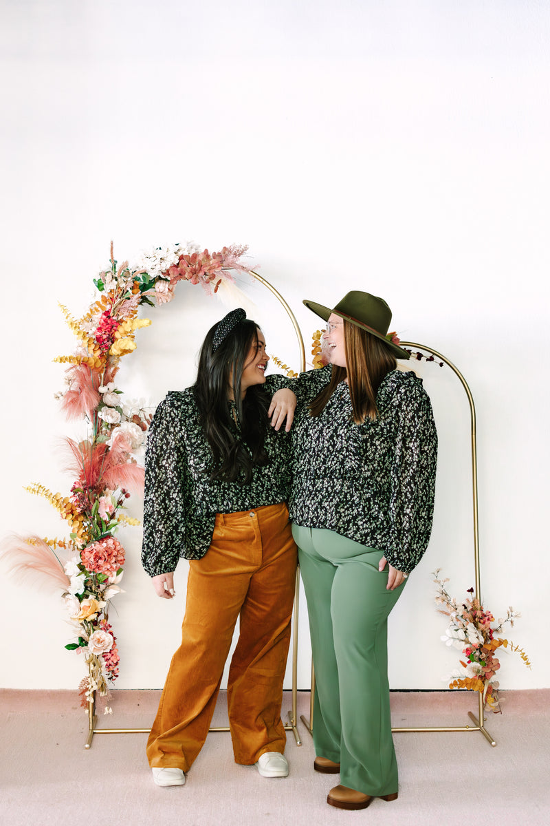 Black Floral Blouse