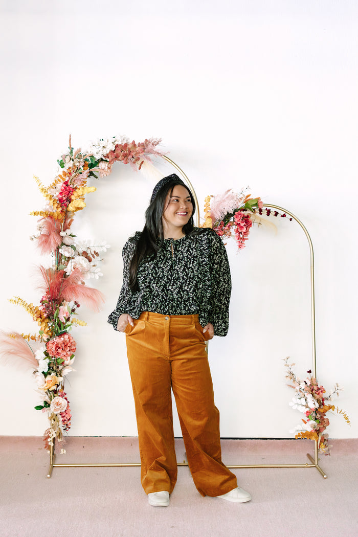 Black Floral Blouse