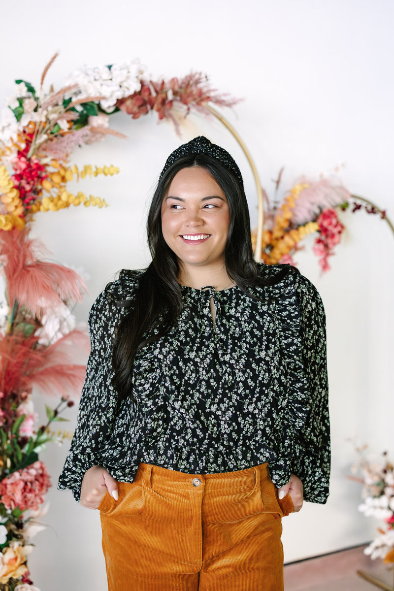 Black Floral Blouse