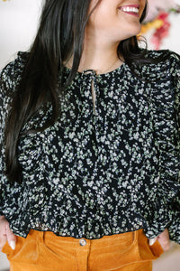 Black Floral Blouse