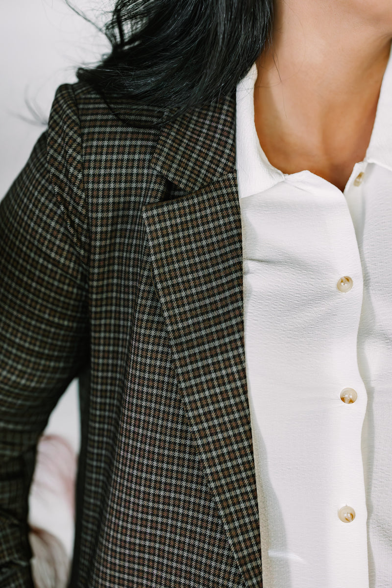 Mocha Plaid Blazer