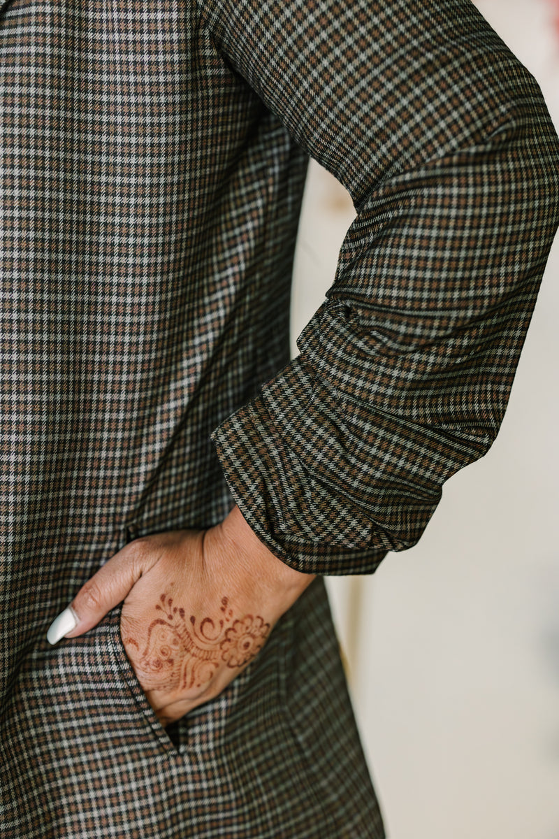 Mocha Plaid Blazer