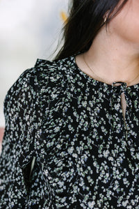 Black Floral Blouse