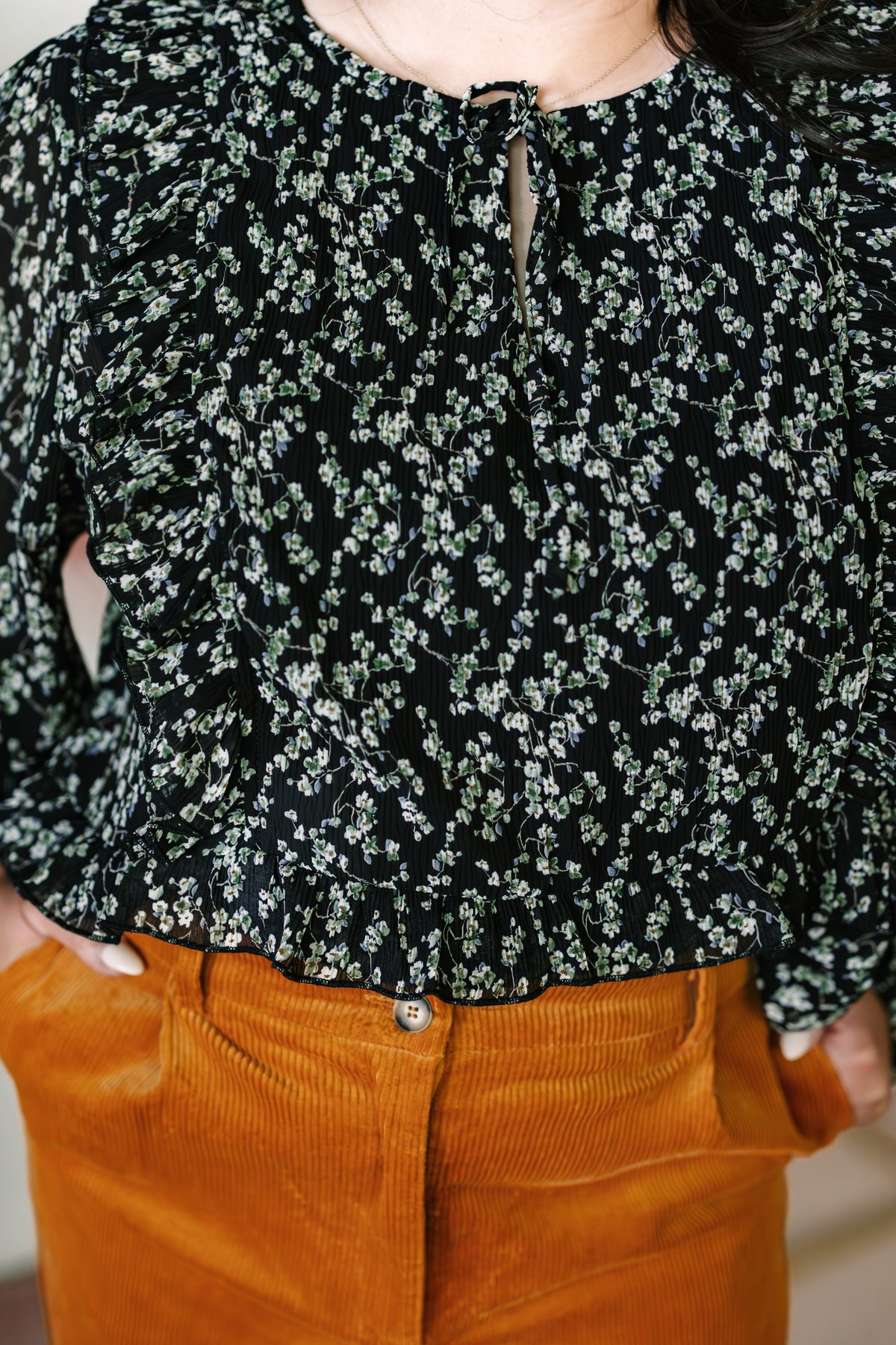 Black Floral Blouse