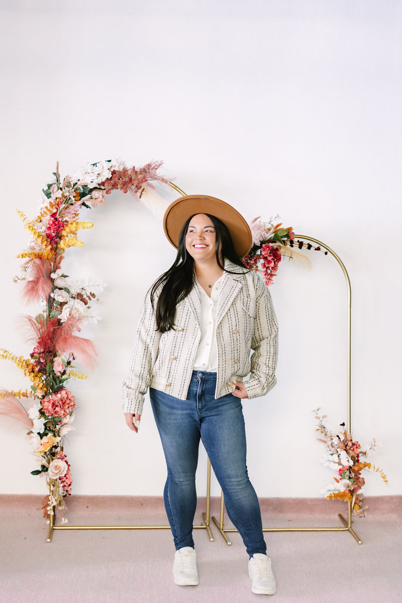 Stripe Bomber Jacket