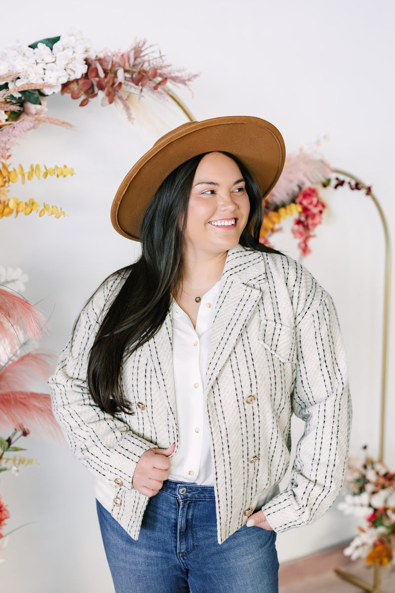 Stripe Bomber Jacket