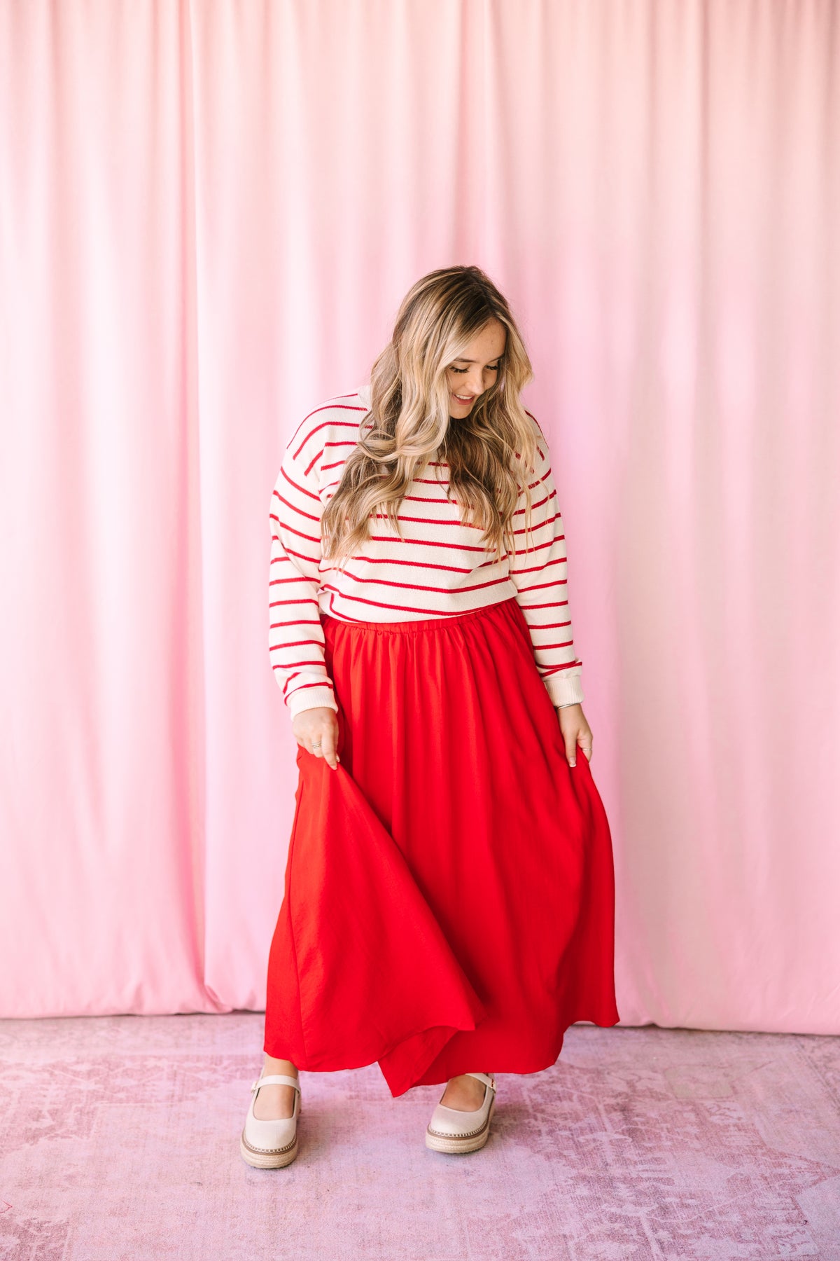 Red Maxi Skirt