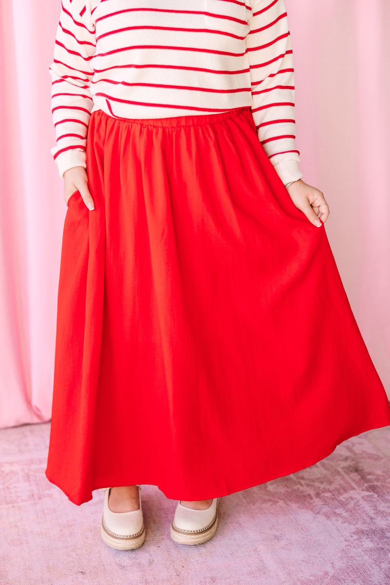 Red Maxi Skirt