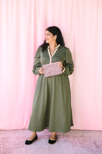Olive Long Sleeve Midi