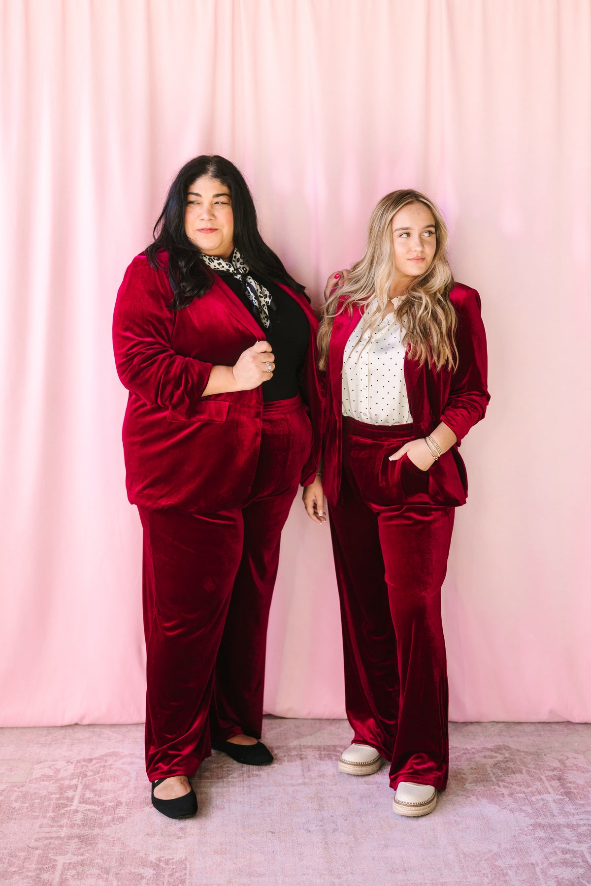 Burgundy Velvet Palazzo Pants
