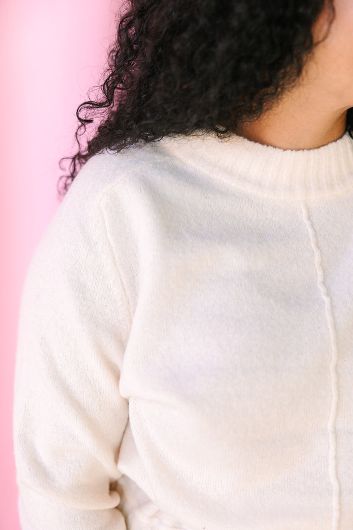 Oatmeal Center Seam Sweater