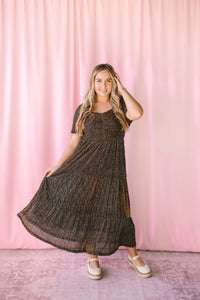 Black Metallic Textured Dress