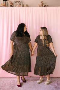 Black Metallic Textured Dress