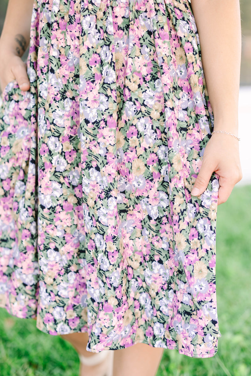 Blue Multi Floral Dress