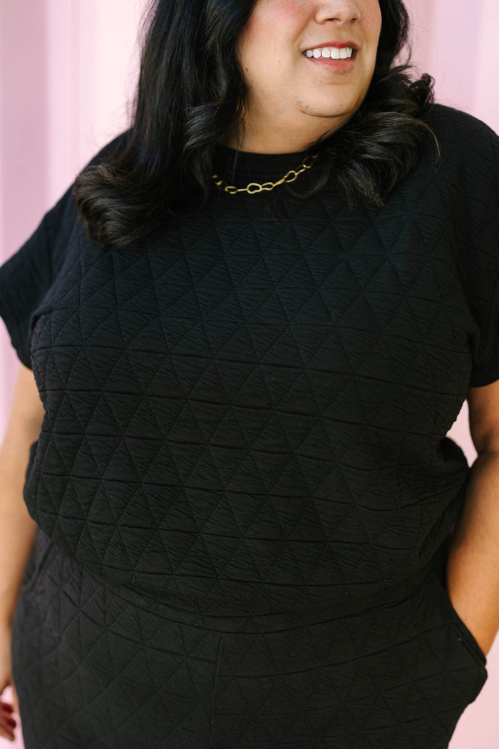 Quilted Short Sleeve Top