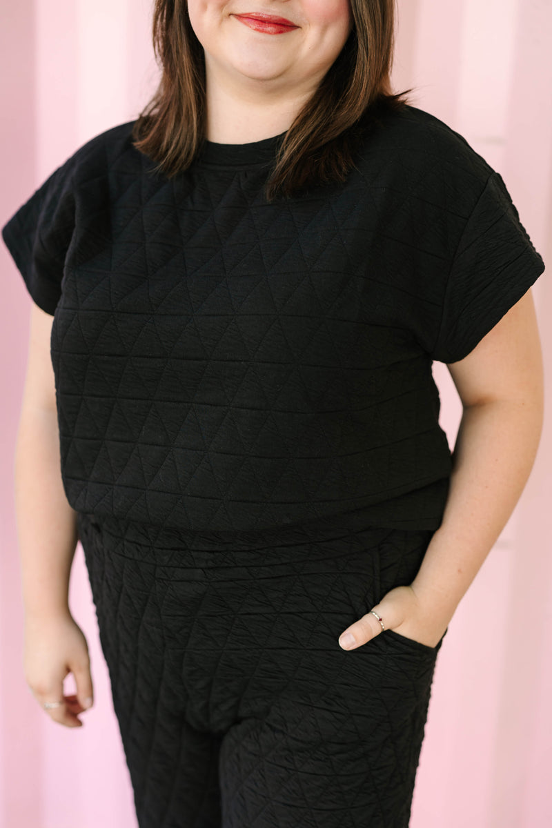 Quilted Short Sleeve Top