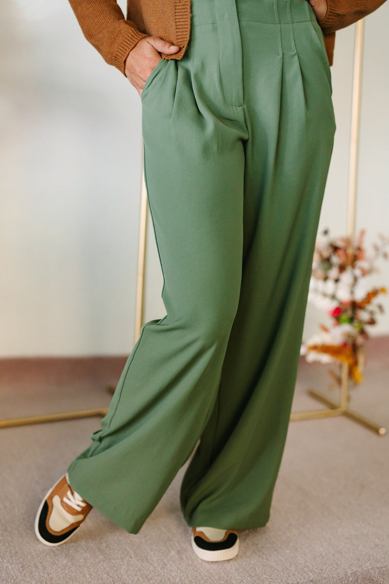 Olive Wide Leg Pants