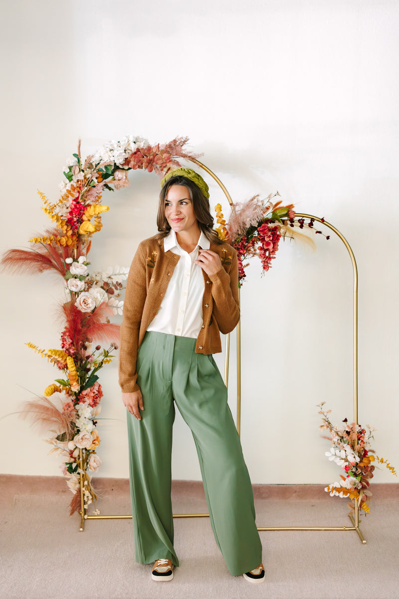 Olive Wide Leg Pants