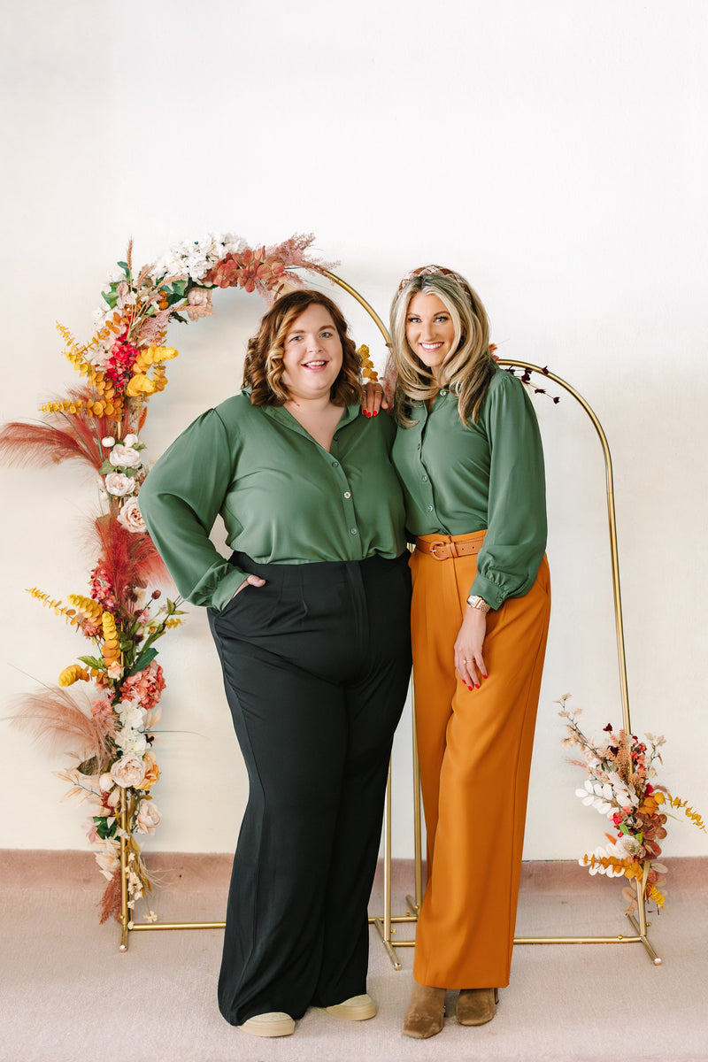 Navy Wide Leg Pants