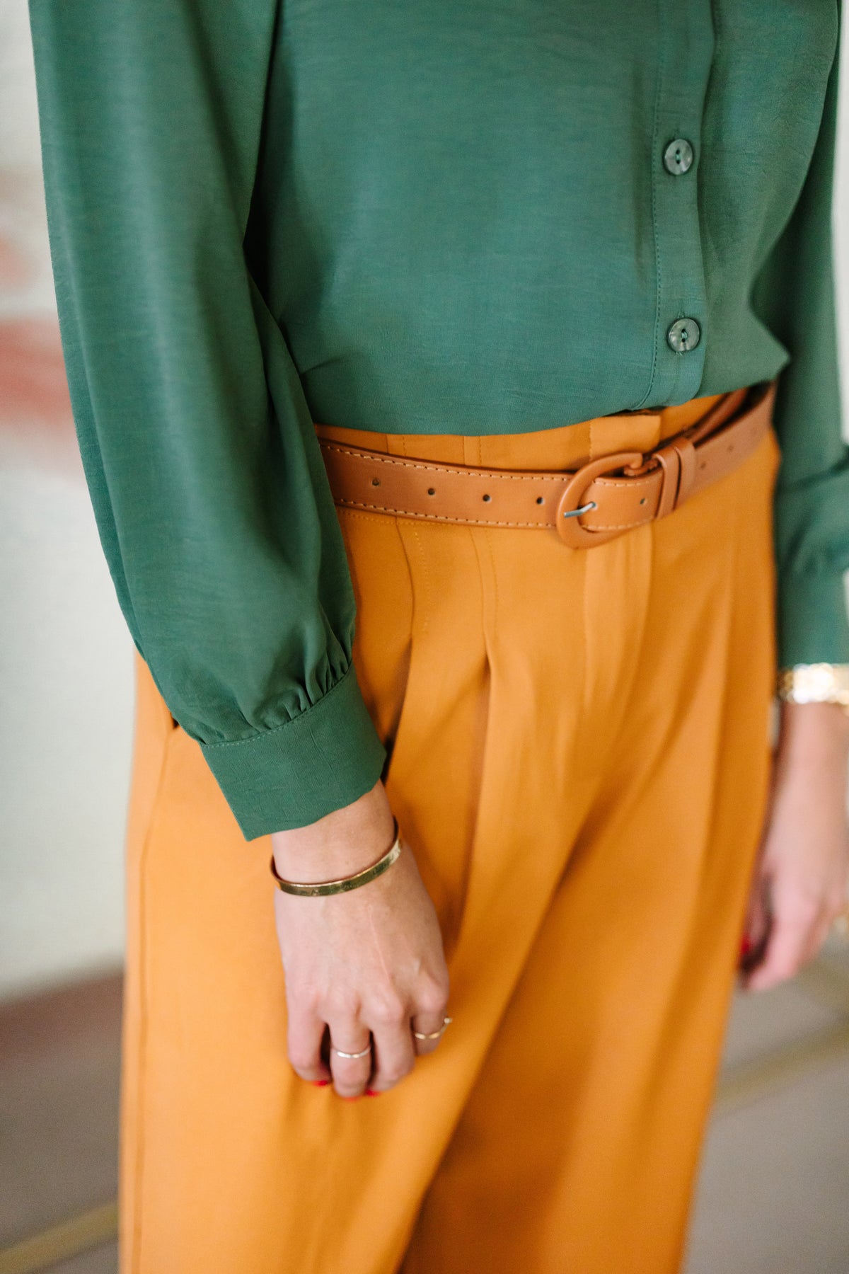 Olive Collar Blouse