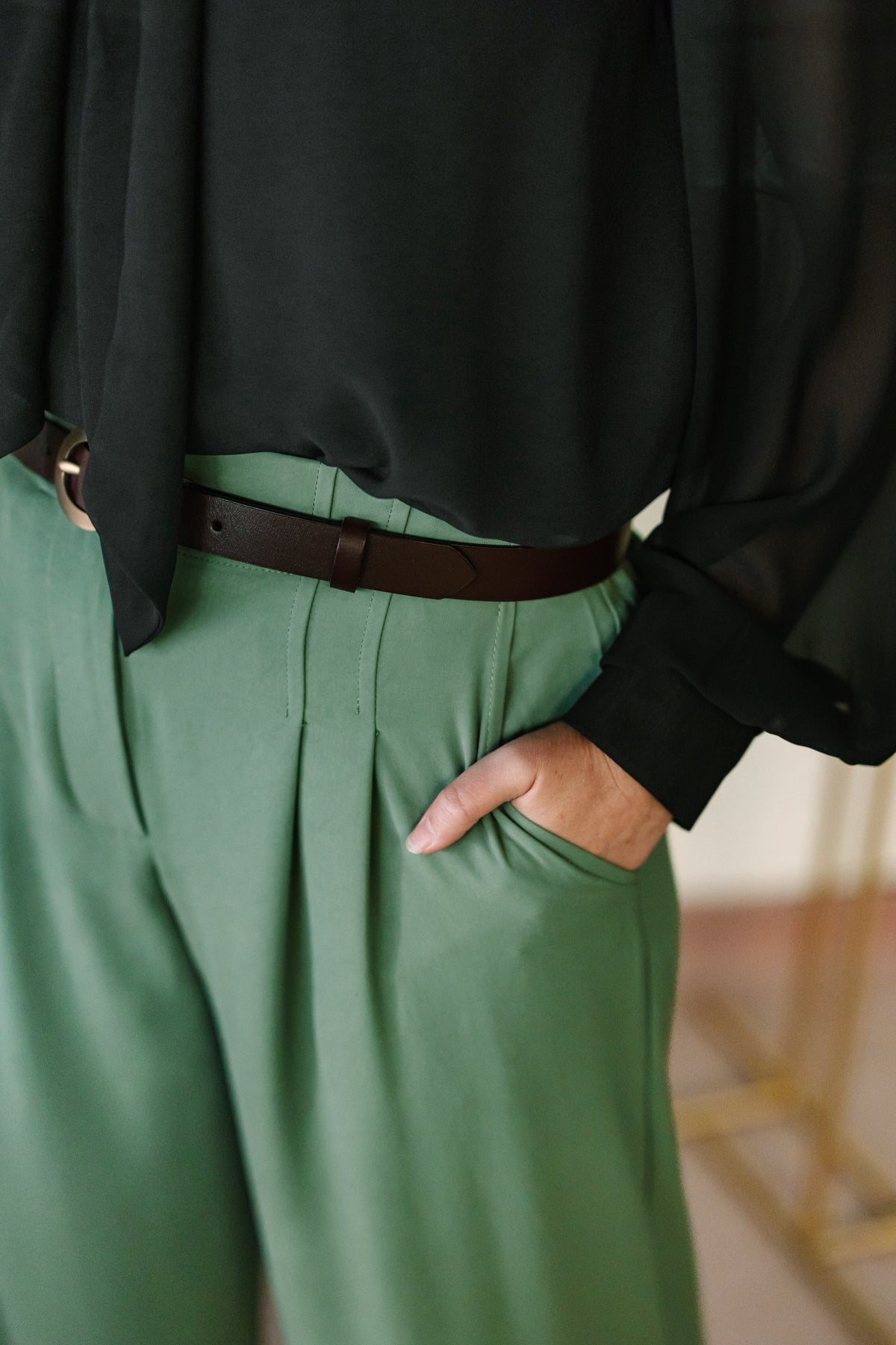 Olive Wide Leg Pants