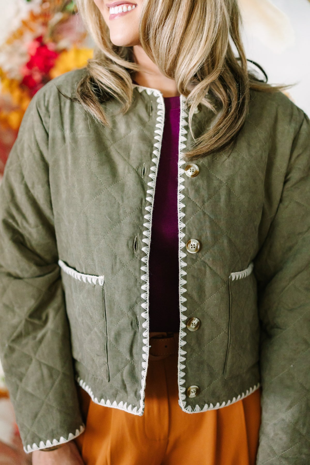 Stitch Trim Quilted Jacket