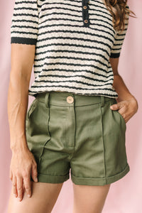 Olive Corduroy Shorts