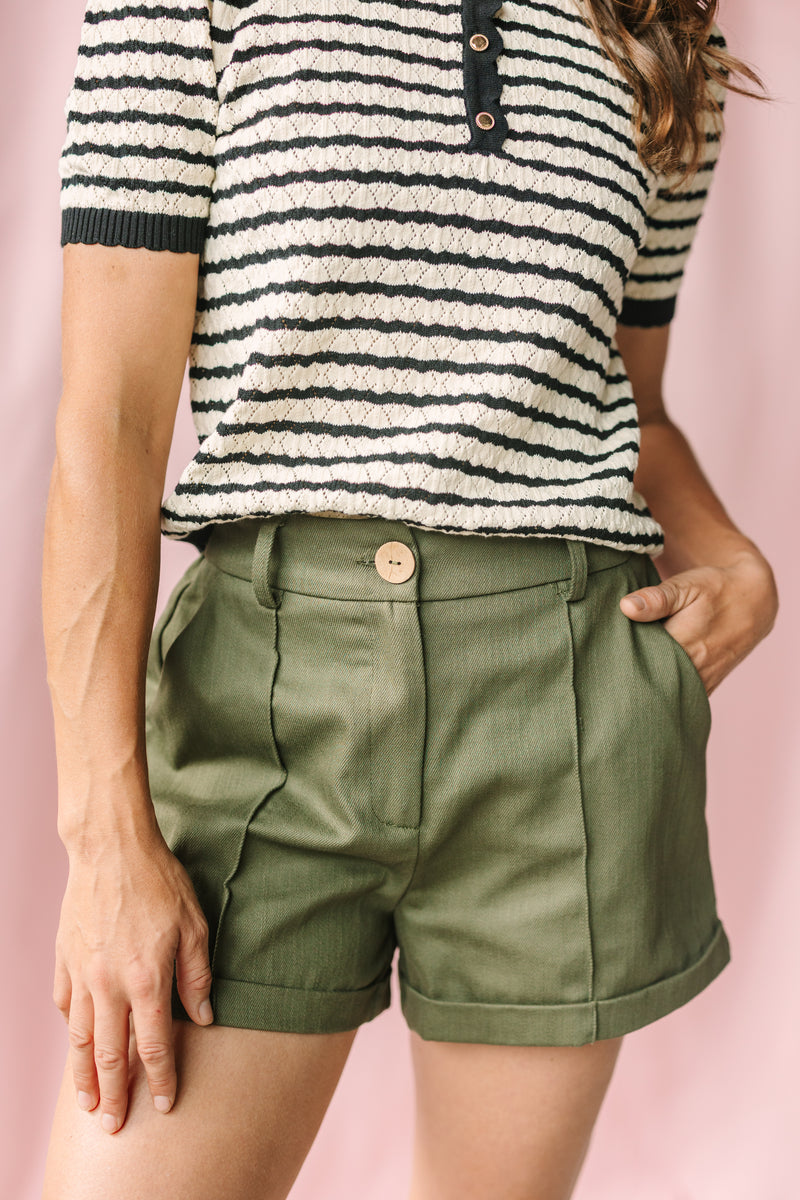 Olive Corduroy Shorts
